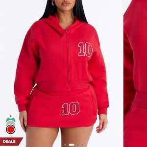 Fashion Nova Red Skirt Set
